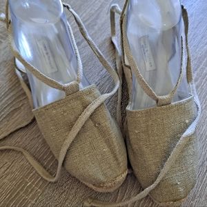 Lord & Taylor espriadrille wedges ankle tie size  8.5